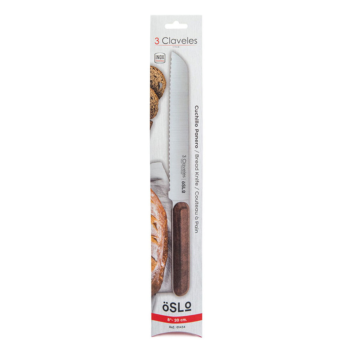 Brotmesser 3 Claveles Oslo Edelstahl 20 cm